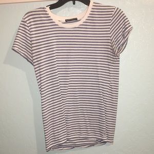Brandy Melville Striped Blue & White Tee